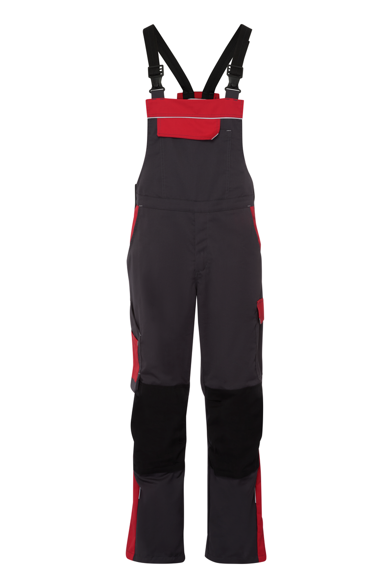 CWS Industry Comfort: Dungarees Darkgrey/Red w. Kneepad Pockets view 5