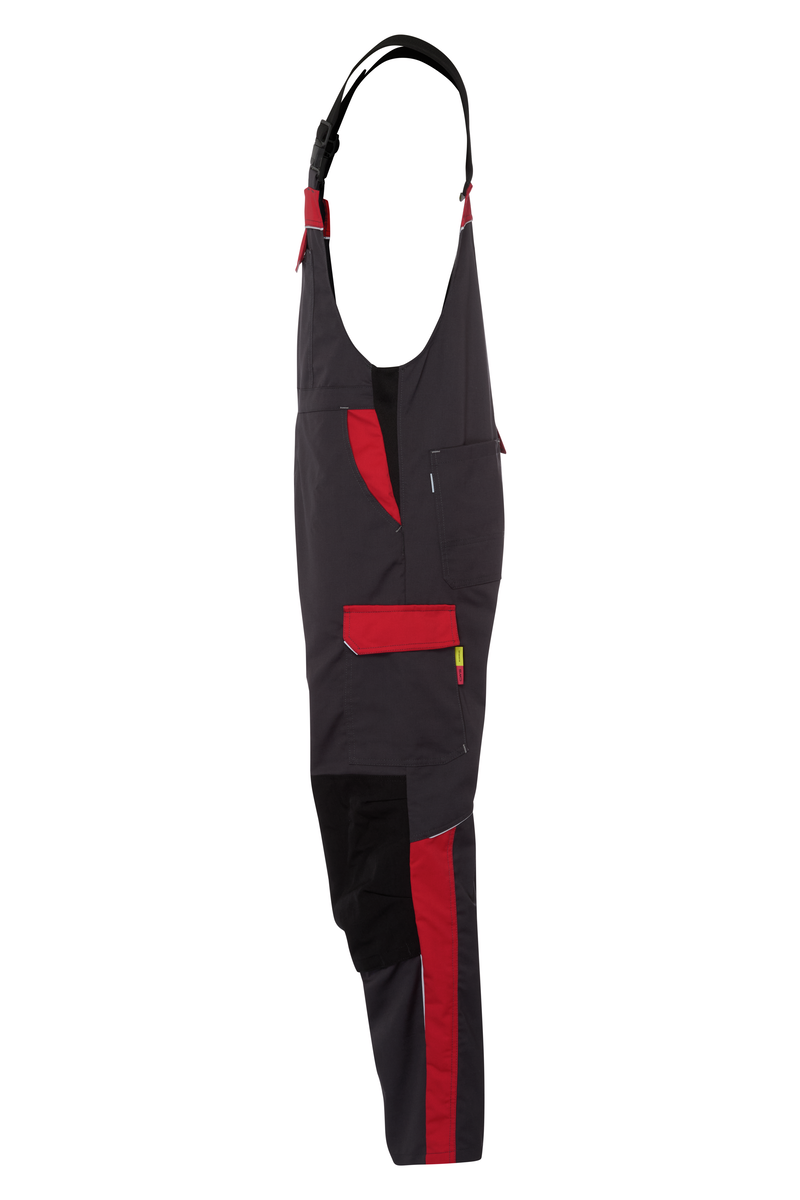 CWS Industry Comfort: Dungarees Darkgrey/Red w. Kneepad Pockets view 7