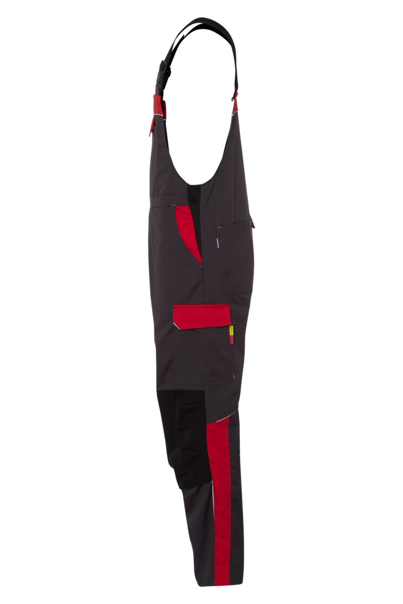 CWS Industry Comfort: Dungarees Darkgrey/Red w. Kneepad Pockets view 10
