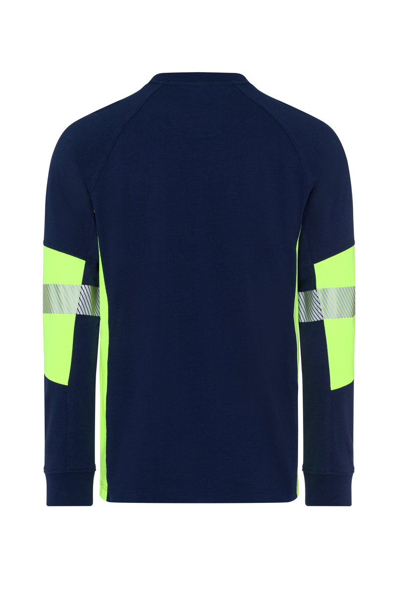 CWS PRObasics: T-Shirt Darkblue HighVisYellow Long Sleeves view 4