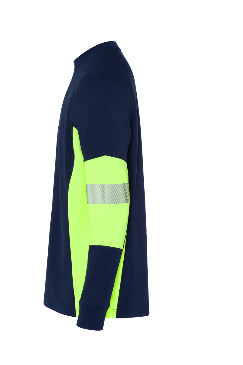 CWS PRObasics: T-Shirt Darkblue HighVisYellow Long Sleeves view 5