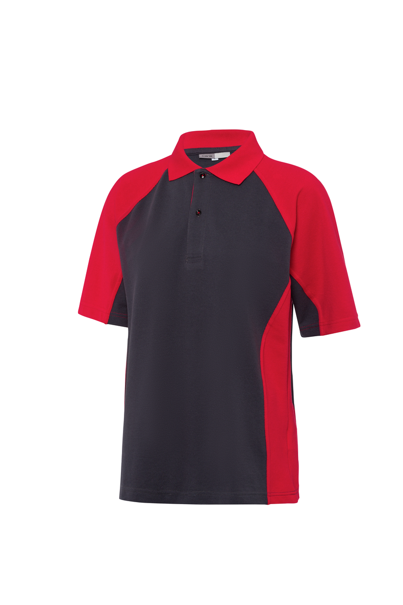 CWS PRObasics: Poloshirt Ladies Darkgrey/Red Short Sleeves view 3