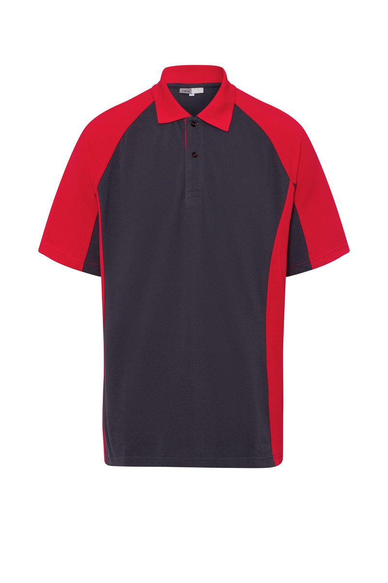 CWS PRObasics: Poloshirt Darkgrey/Red Short Sleeves view 4