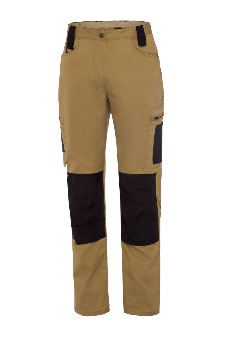 CWS Xtra Stretch: Trousers Ladies Beige/Black w. Kneepad Pockets view 3