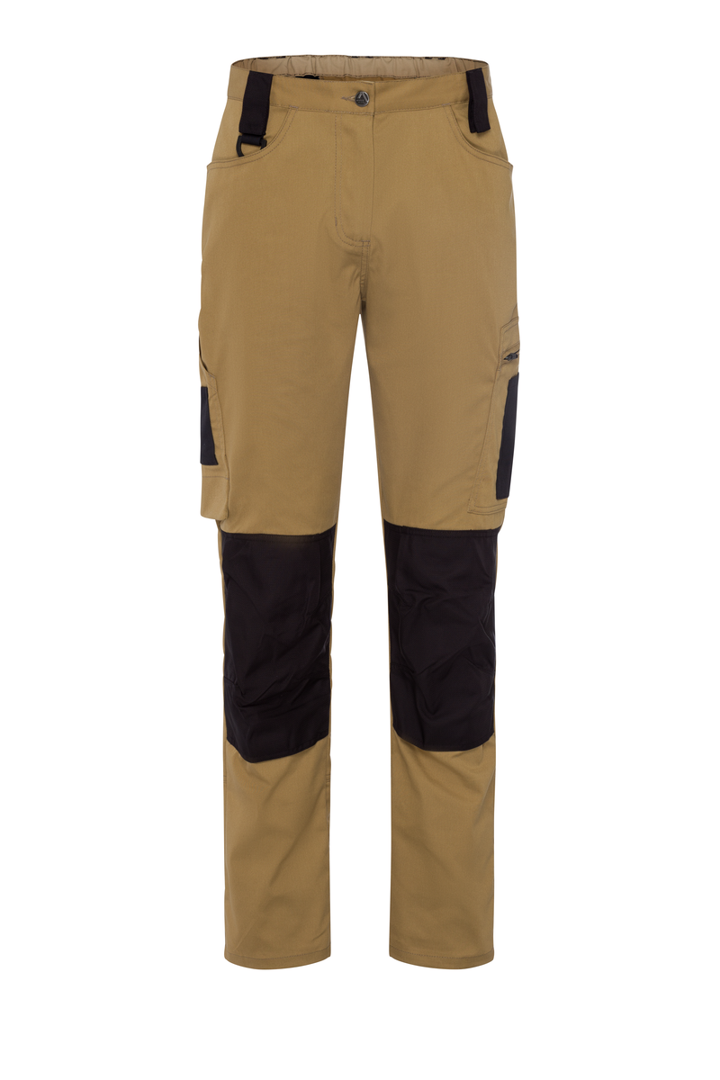 CWS Xtra Stretch: Trousers Ladies Beige/Black w. Kneepad Pockets view 4