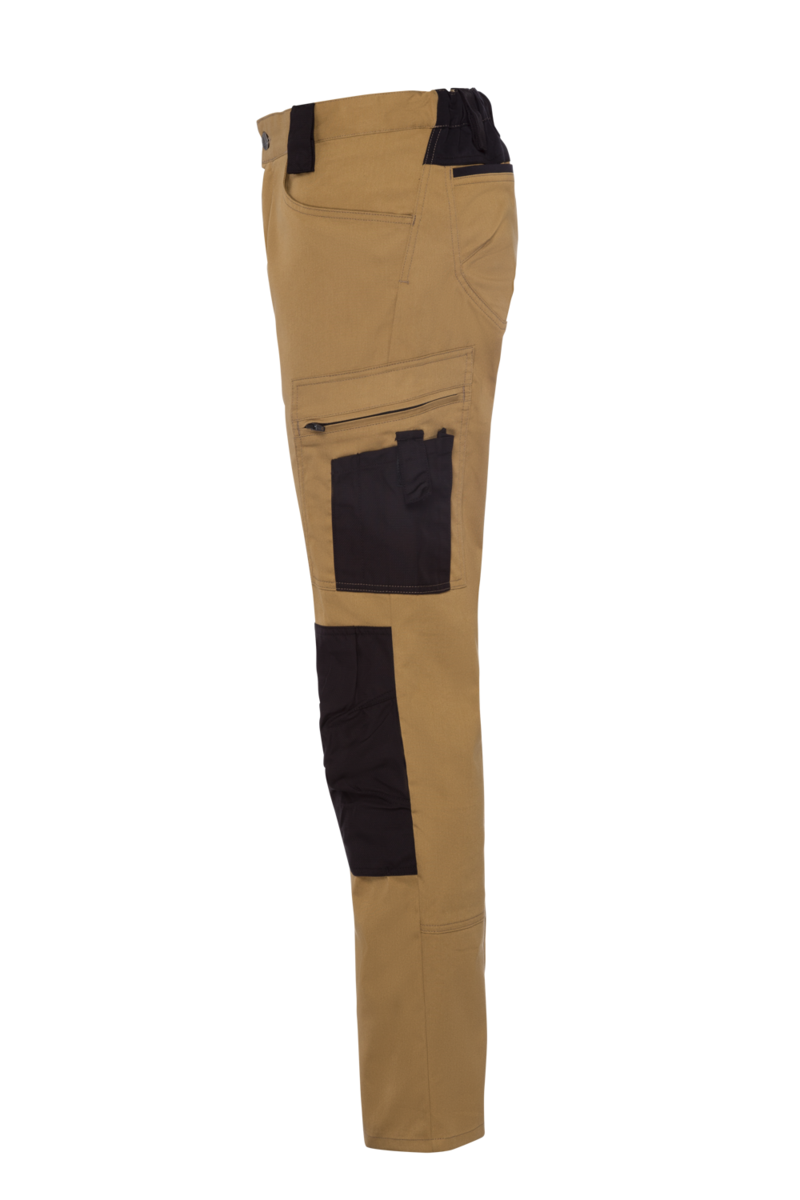 CWS Xtra Stretch: Trousers Beige/Black w. Kneepad Pockets view 10