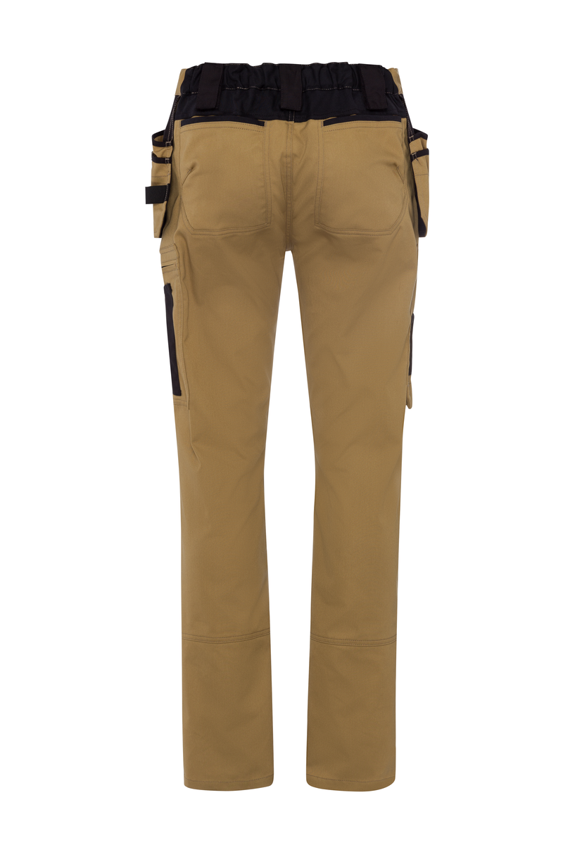 CWS Xtra Stretch: Trousers Beige/Black w. Pocket w. Kneepad Pockets view 5