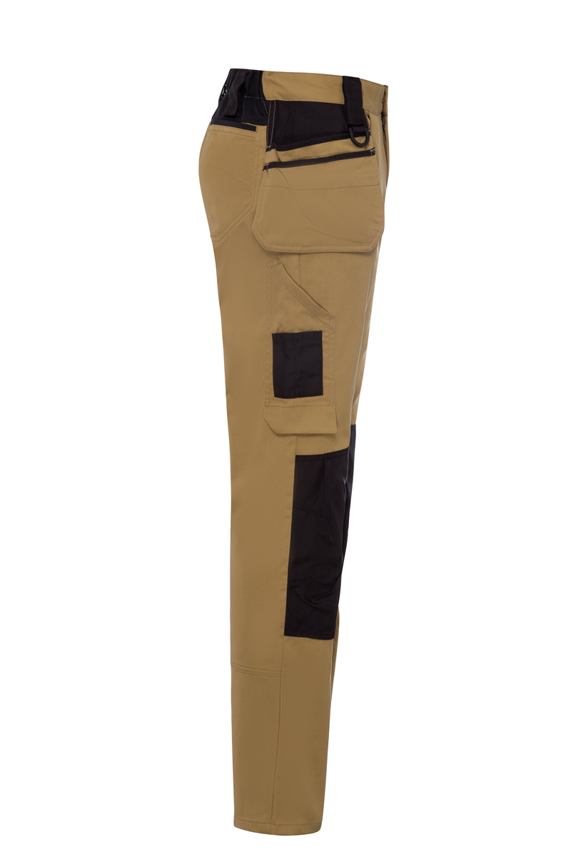 CWS Xtra Stretch: Trousers Beige/Black w. Pocket w. Kneepad Pockets view 6
