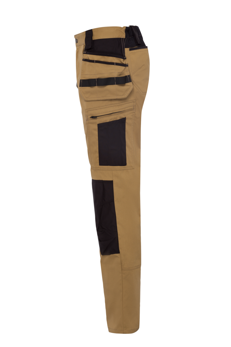 CWS Xtra Stretch: Trousers Beige/Black w. Pocket w. Kneepad Pockets view 10