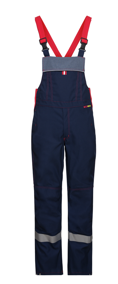 Strojna zaščita CWS: hlačnice Dungarees temno modre/sive barve view 2