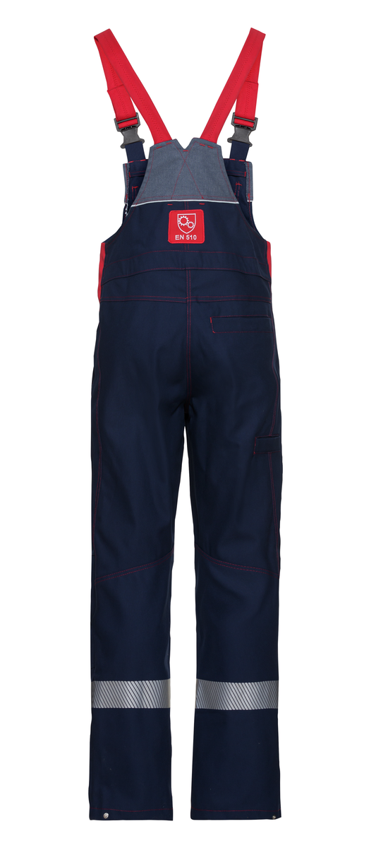 Strojna zaščita CWS: hlačnice Dungarees temno modre/sive barve view 3