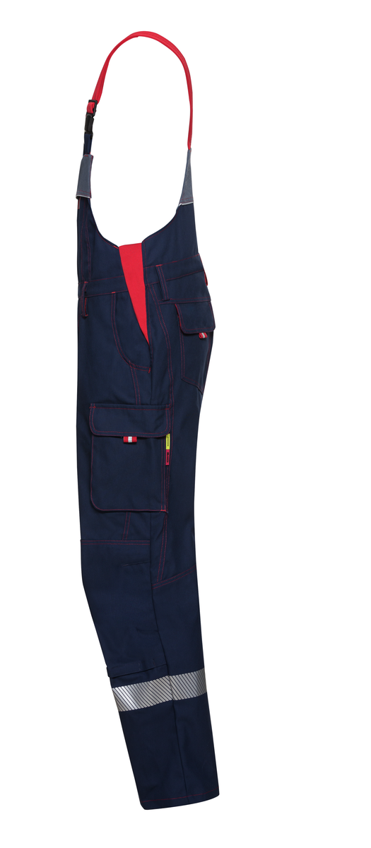 CWS Metaller: Dungarees Darkblue/Grey w. Reflective Stripes w. Kneepad Pockets view 4