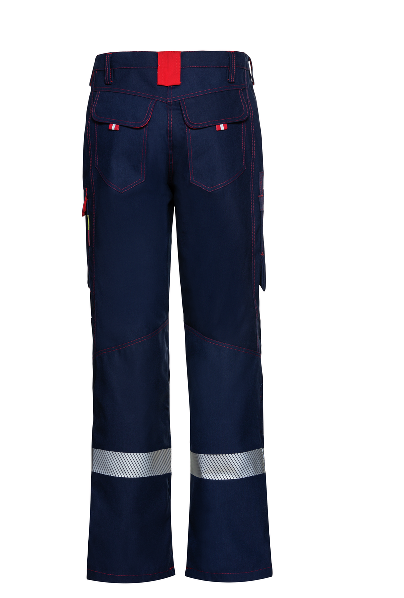 CWS Metaller: Trousers Darkblue/Red w. Reflective Stripes w. Kneepad Pockets view 3