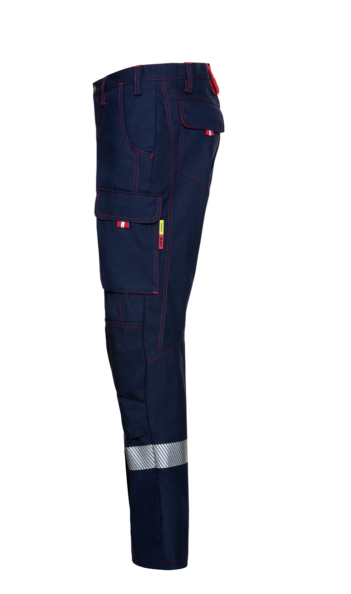 CWS Metaller: Trousers Darkblue/Red w. Reflective Stripes w. Kneepad Pockets view 4