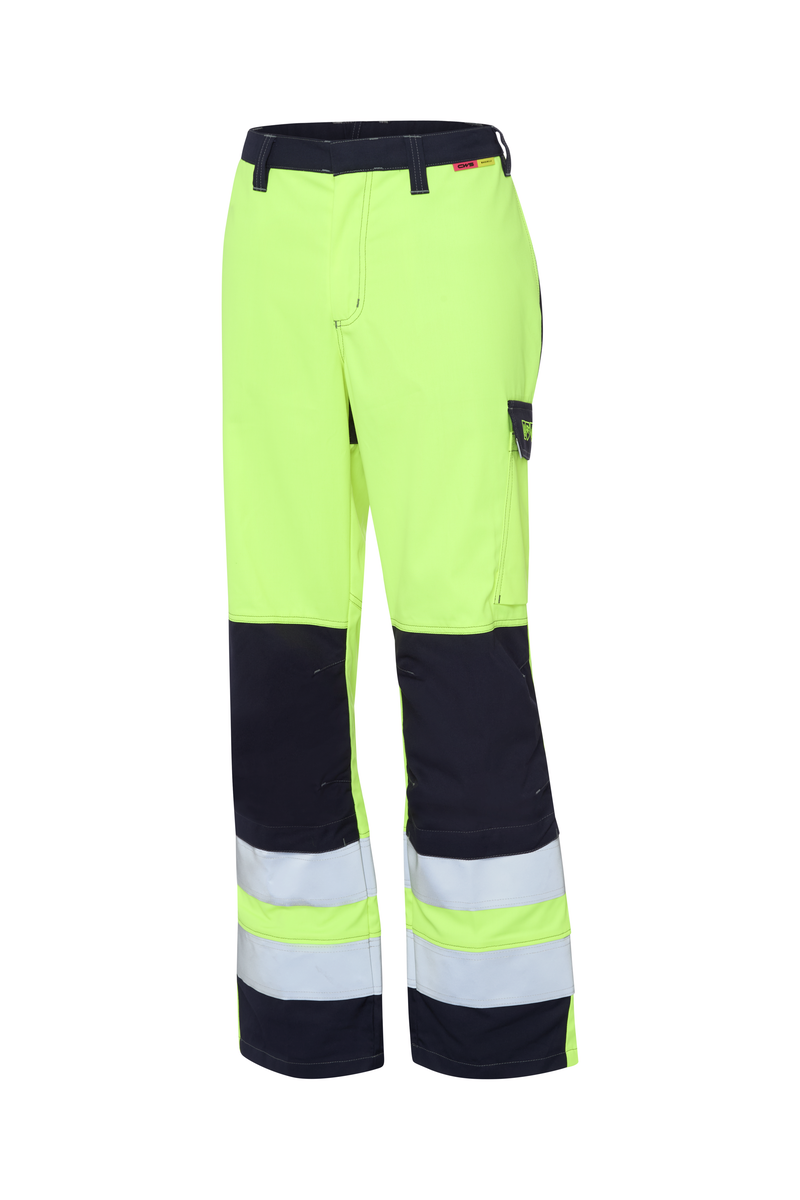 CWS Multinorm Premium HV: Pantaloni de înaltă vizibilitate galben/albastru închis cu buzunare pentru genunchiere view 3