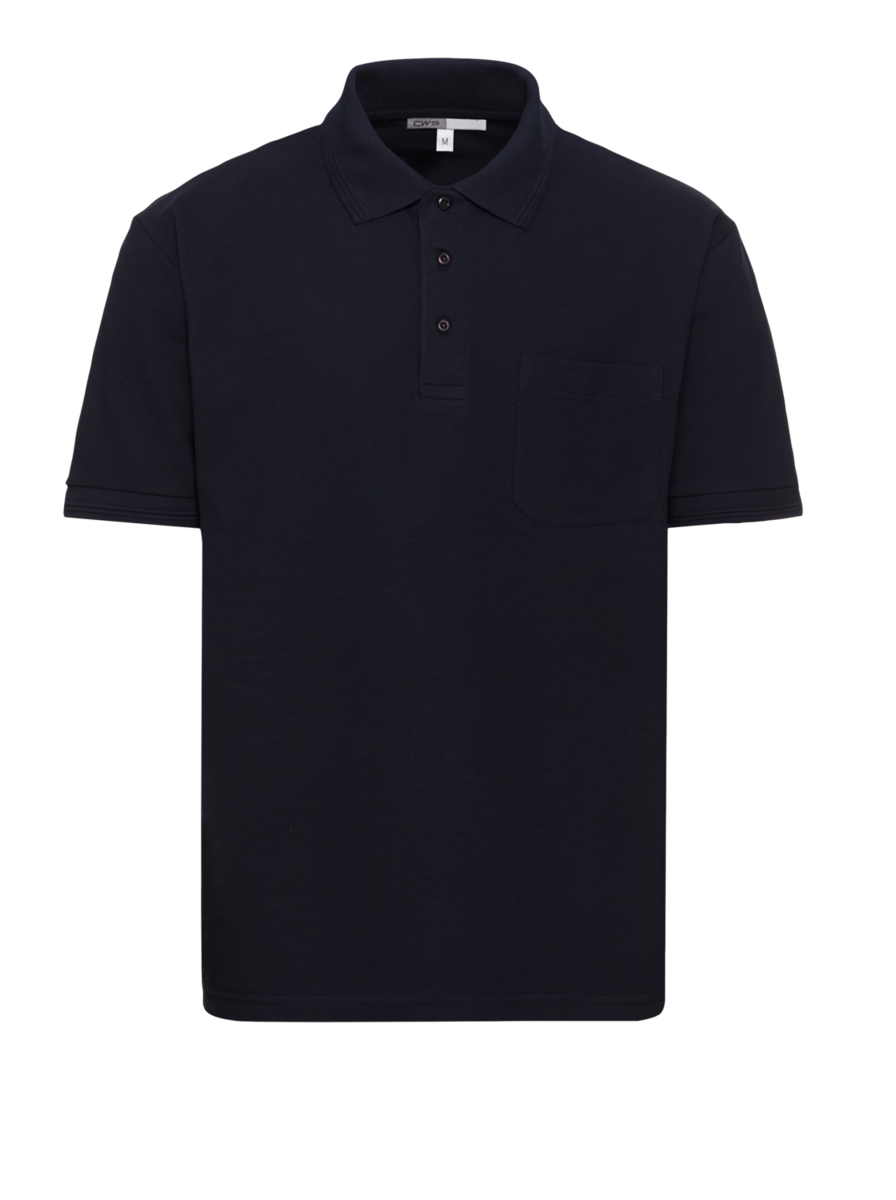 CWS PROwear: Poloshirt Darkblue w. Pocket Short Sleeves view 3