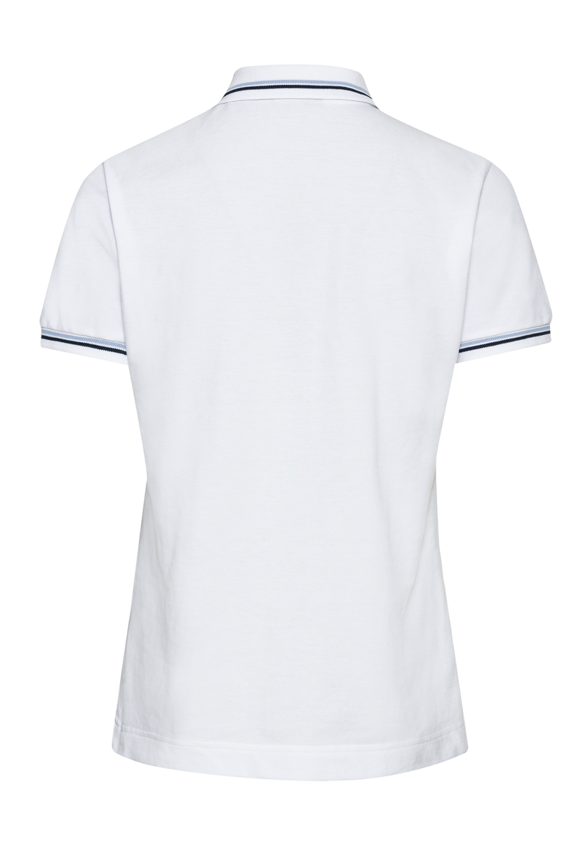 CWS Cotton Comfort: Poloshirt Ladies White/Darkblue Short Sleeves view 2
