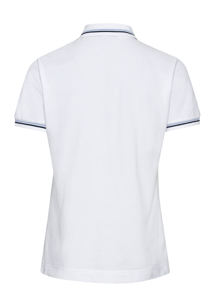 CWS Cotton Comfort: Poloshirt Ladies White/Darkblue Short Sleeves view 4