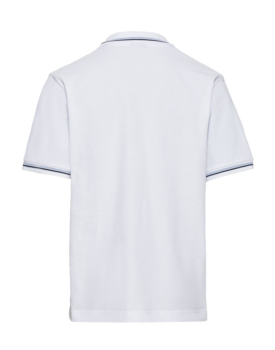 CWS Cotton Comfort: Poloshirt White/Darkblue Short Sleeves view 2