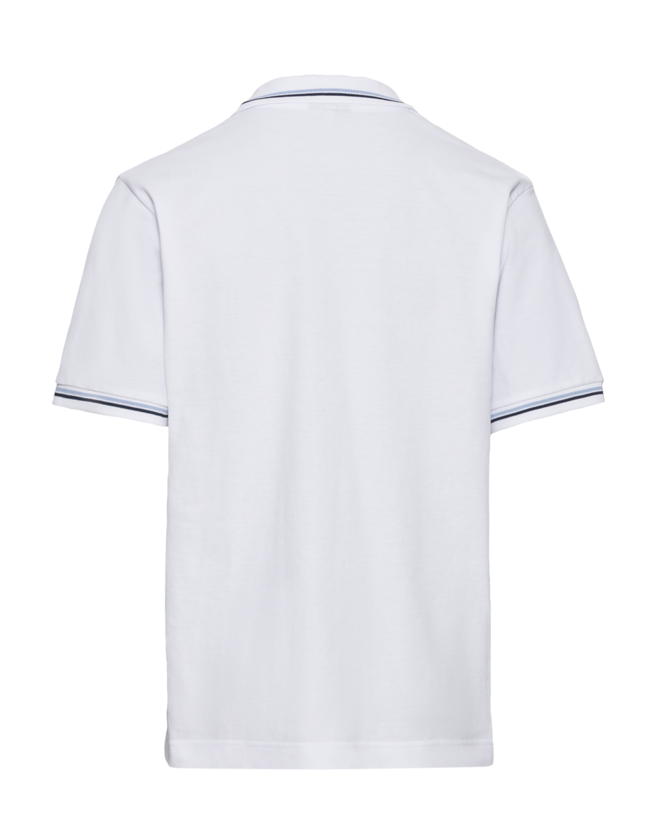 CWS Cotton Comfort: Poloshirt White/Darkblue Short Sleeves view 4