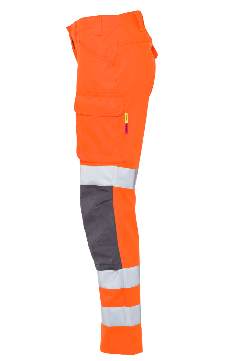 CWS Pro Line HighVis: Trousers Ladies High Vis Orange/Darkgrey w. Kneepad Pockets view 5