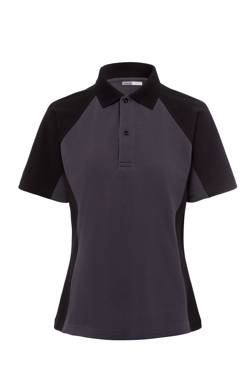 CWS PRObasics: Poloshirt Ladies Darkgrey/Black Short Sleeves view 2