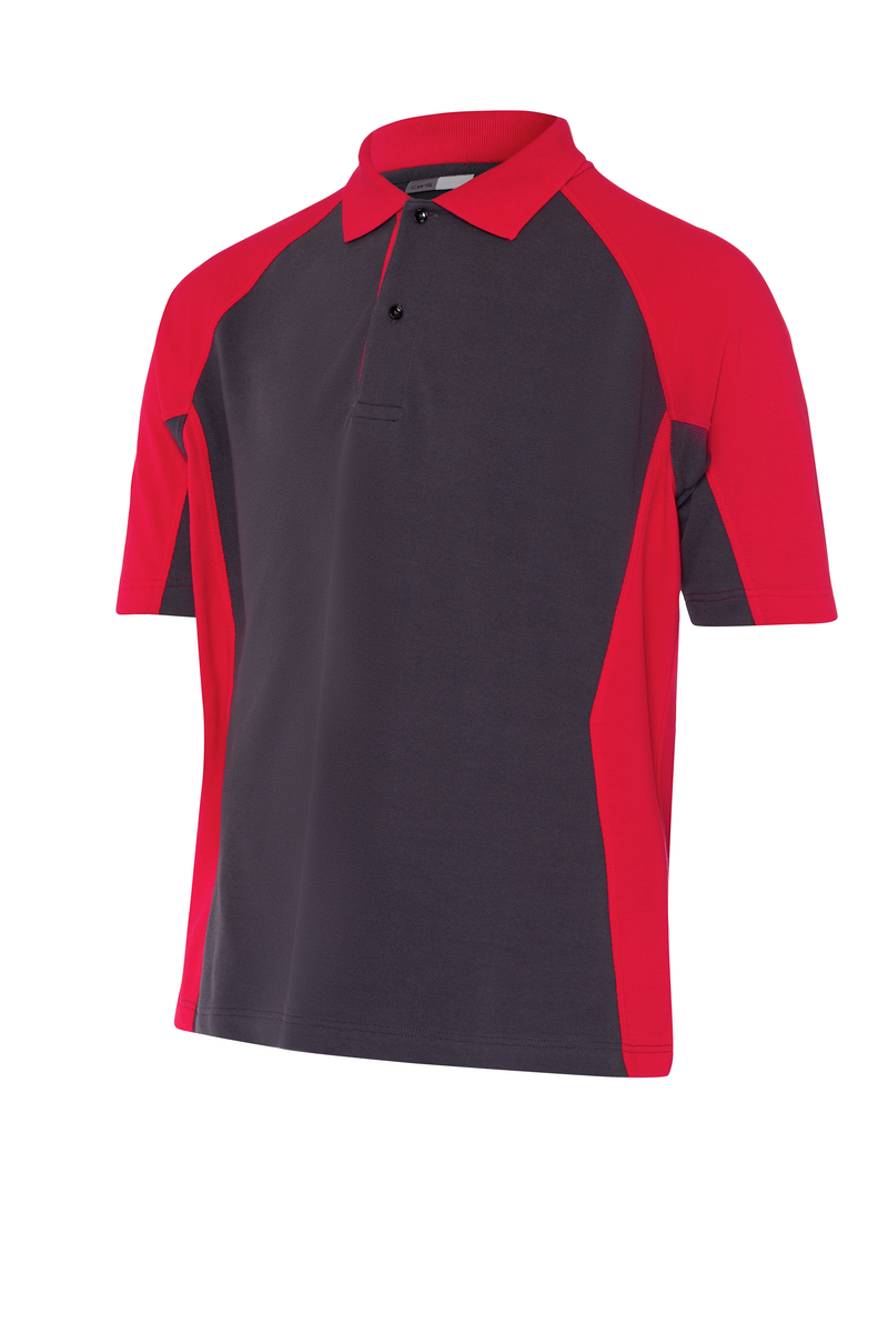 CWS PRObasics: Poloshirt Ladies Darkgrey/Red Short Sleeves view 8