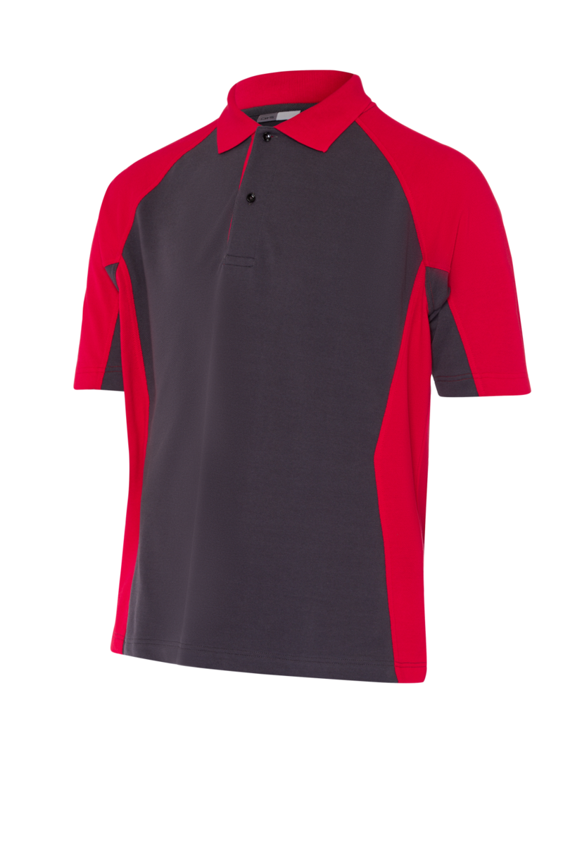 CWS PRObasics: Poloshirt Ladies Darkgrey/Red Short Sleeves view 2
