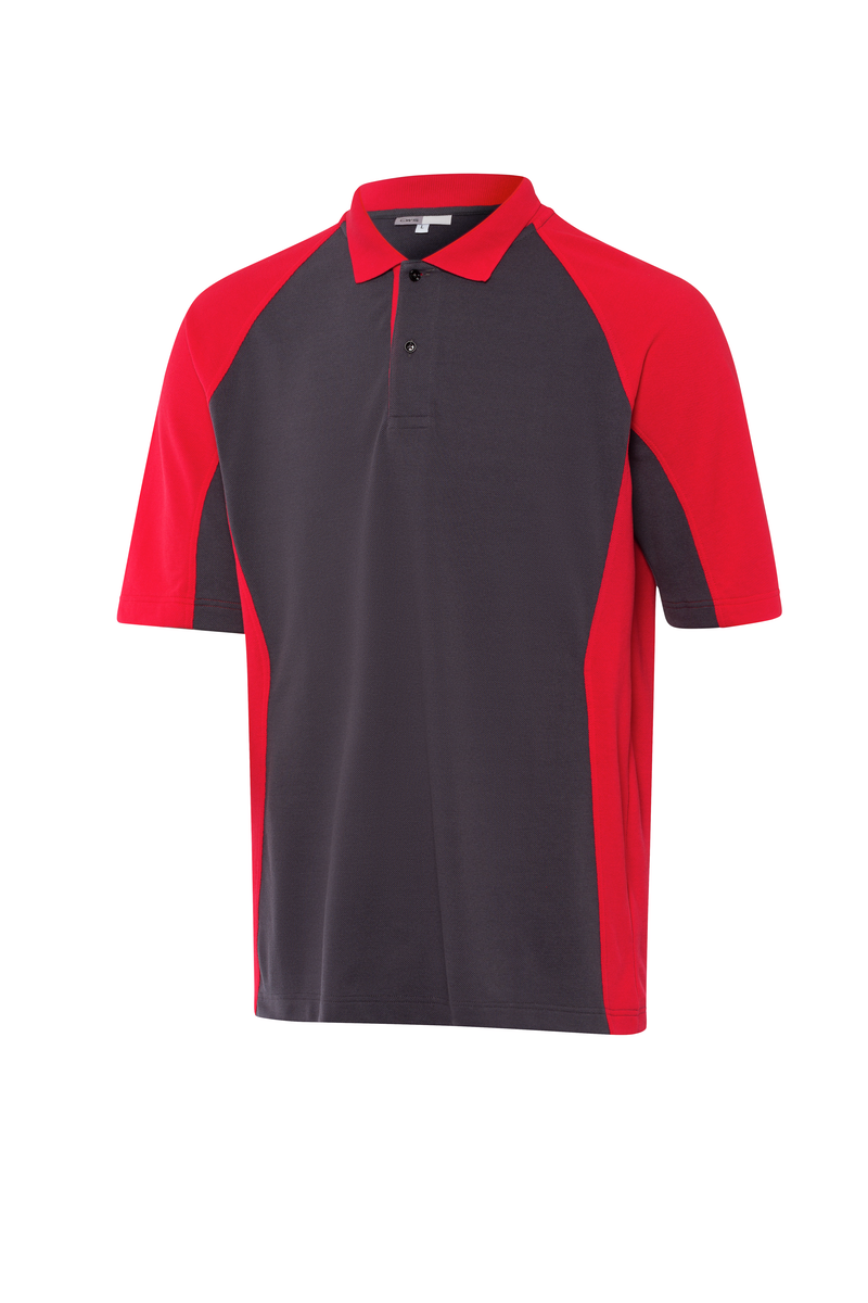 CWS PRObasics: Poloshirt Darkgrey/Red Short Sleeves view 8