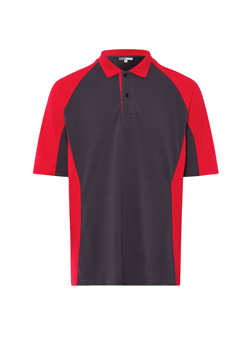 CWS PRObasics: Poloshirt Darkgrey/Red Short Sleeves view 9