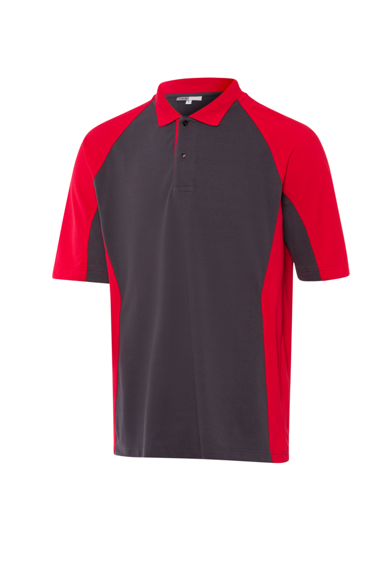 CWS PRObasics: Poloshirt Darkgrey/Red Short Sleeves view 2