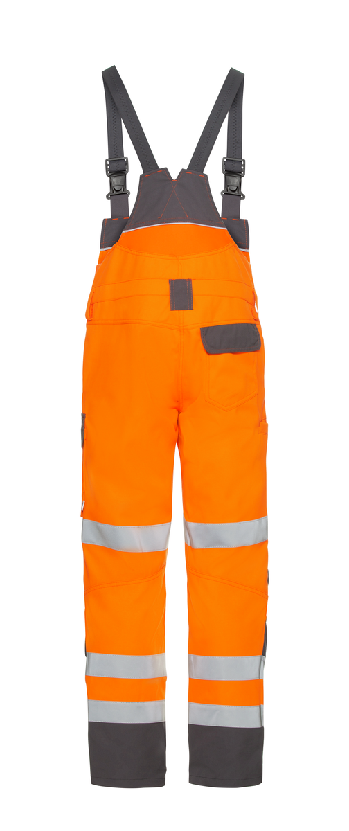 CWS Pro Line HighVis: hlačniki z visoko vidljivostjo v oranžni/temno sivi barvi, podloženi z žepi za kolenske blazinice view 3
