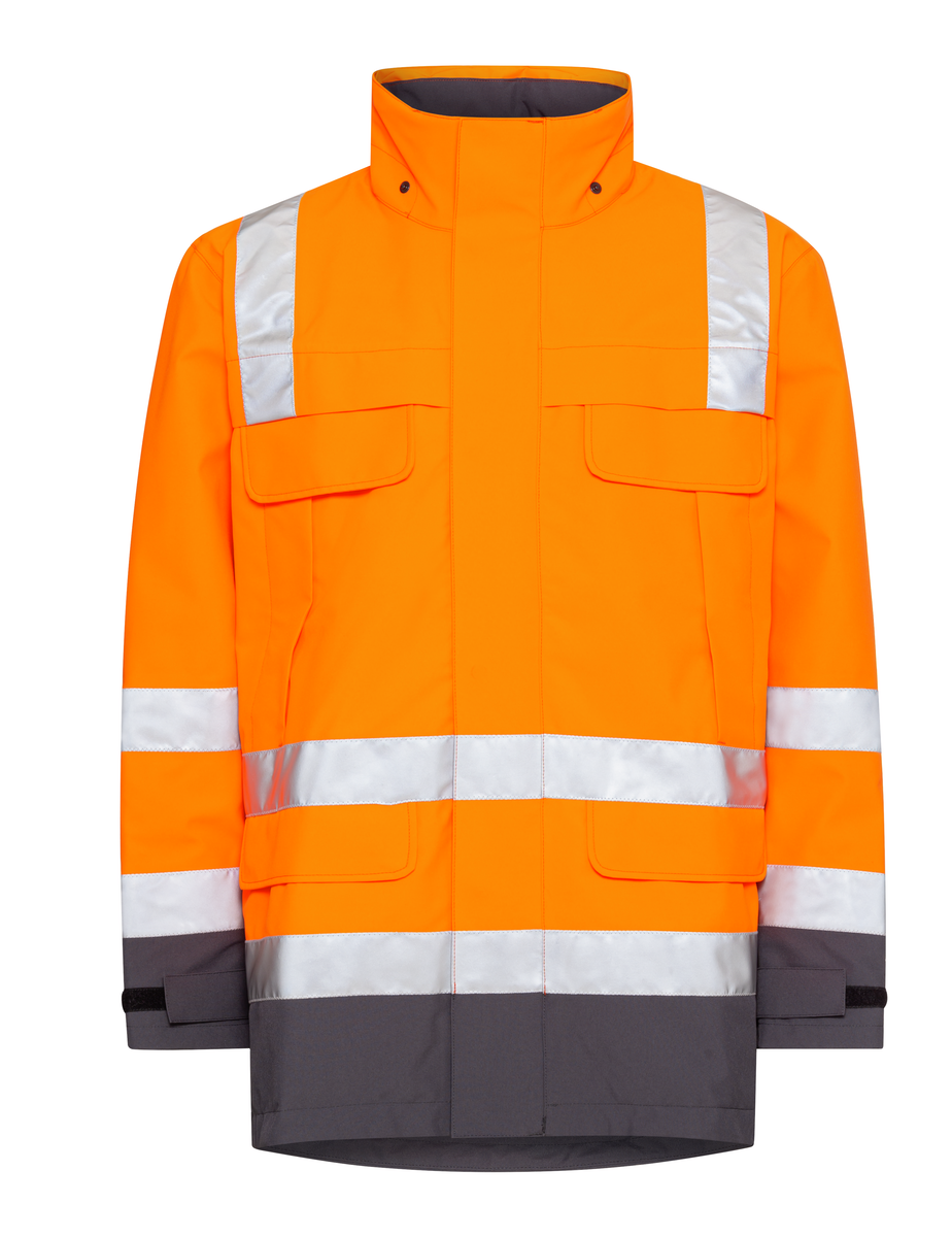 CWS Pro Line HighVis: Parka High Vis Orange/Darkgrey view 2