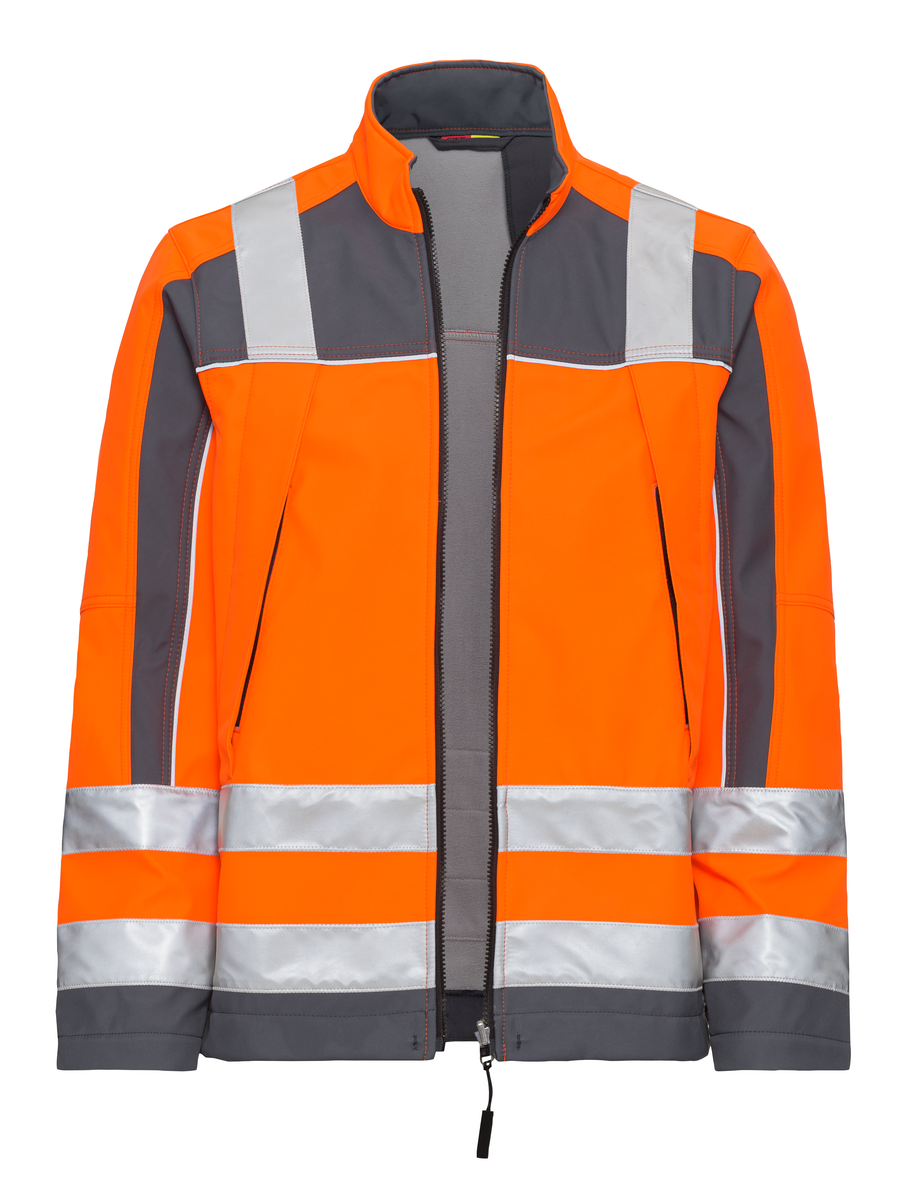 CWS Pro Line HighVis: Softshell Jacket High Vis Orange/Darkgrey view 4
