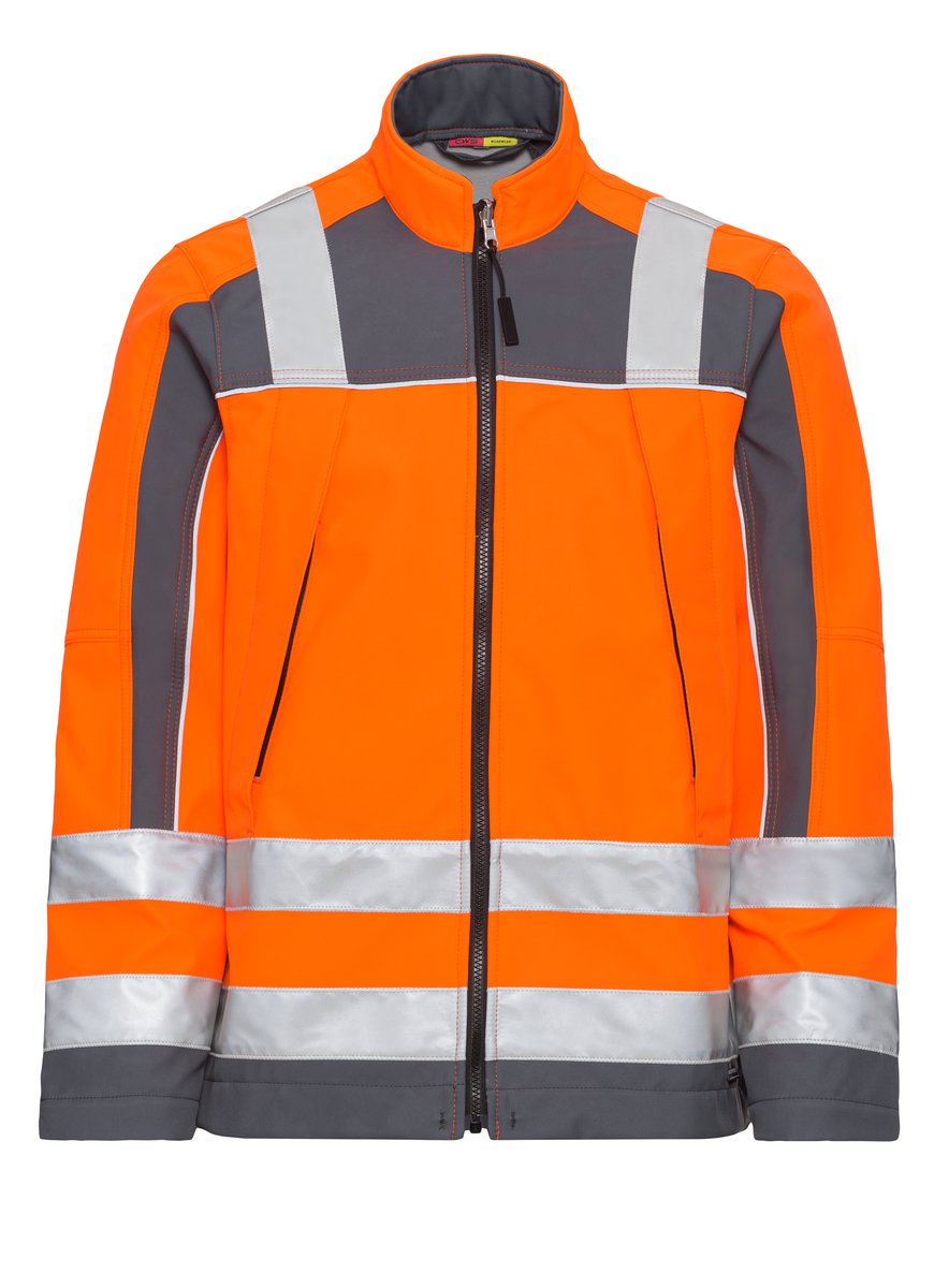 CWS Pro Line HighVis: Softshell Jacket High Vis Orange/Darkgrey view 3