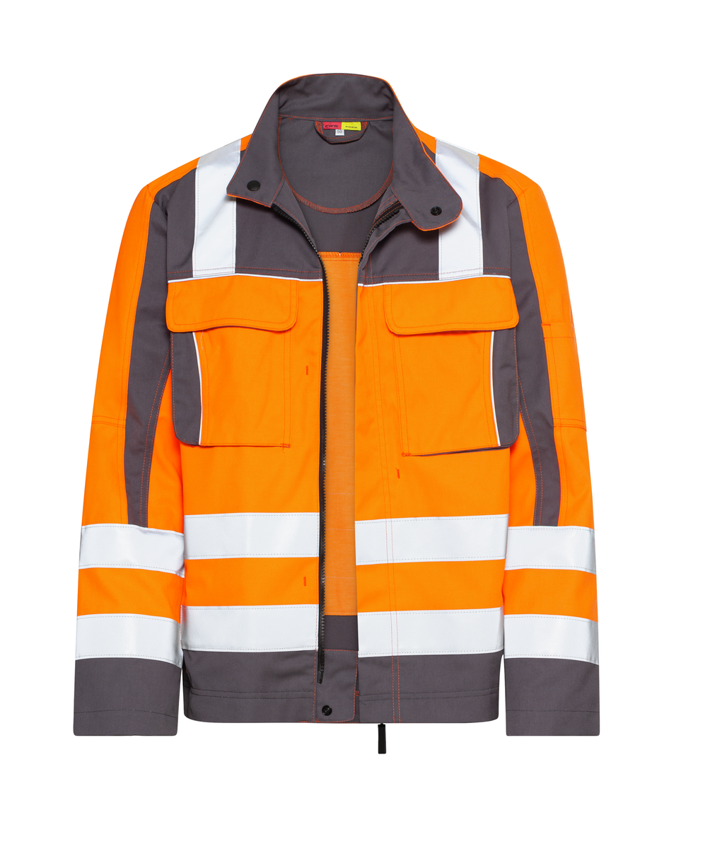 CWS Pro Line HighVis: Work Jacket High Vis Orange/Darkgrey view 3