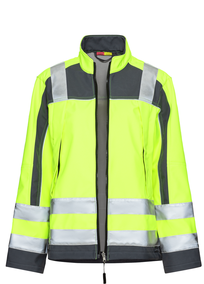 CWS Pro Line HighVis: Softshell Jacket High Vis Yellow/Darkgrey view 3