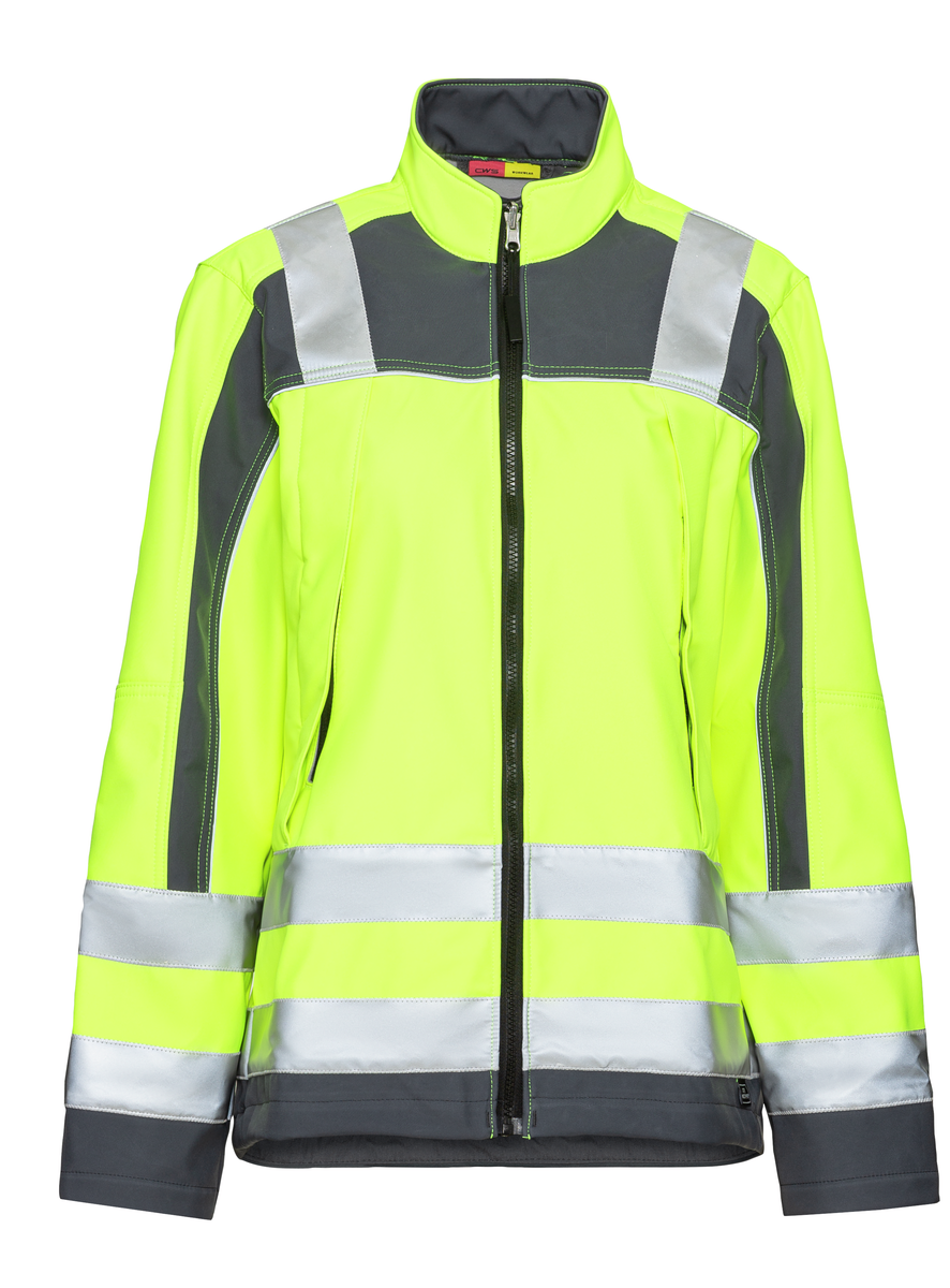 CWS Pro Line HighVis: Softshell Jacket High Vis Yellow/Darkgrey view 2
