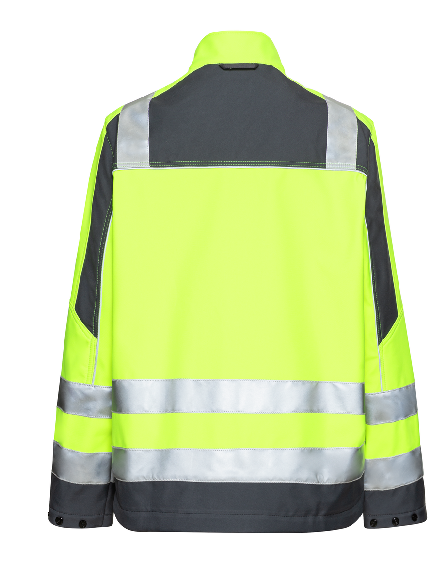 CWS Pro Line HighVis: Softshell Jacket High Vis Yellow/Darkgrey view 4
