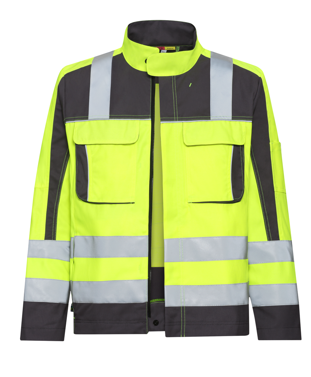 CWS Pro Line HighVis: Work Jacket High Vis Yellow/Darkgrey view 6