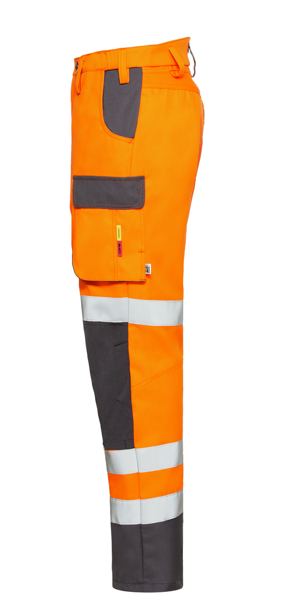 CWS Pro Line HighVis: Trousers High Vis Orange/Darkgrey w. Kneepad Pockets Lined view 3