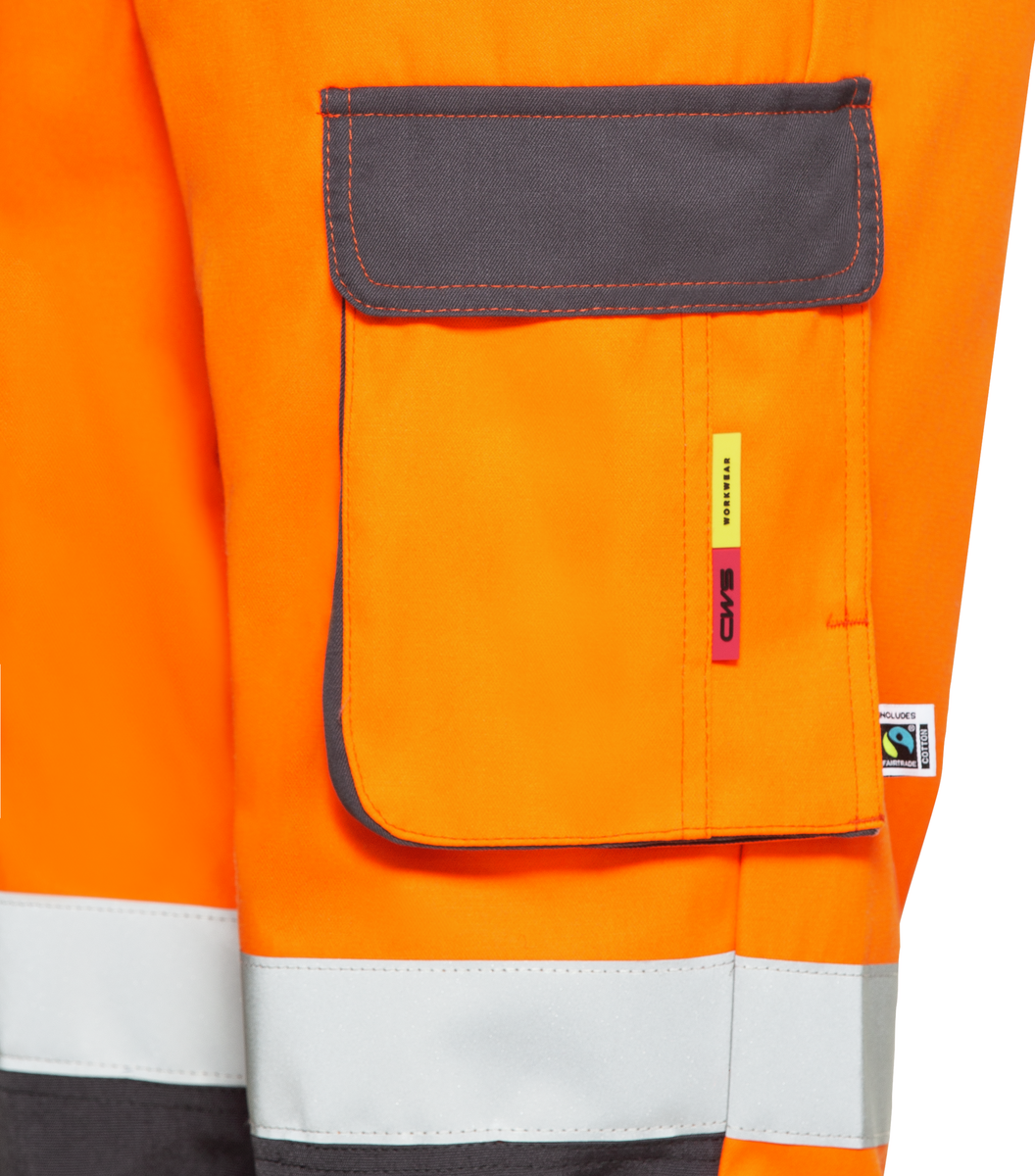 CWS Pro Line HighVis: Trousers High Vis Orange/Darkgrey w. Kneepad Pockets Lined view 4