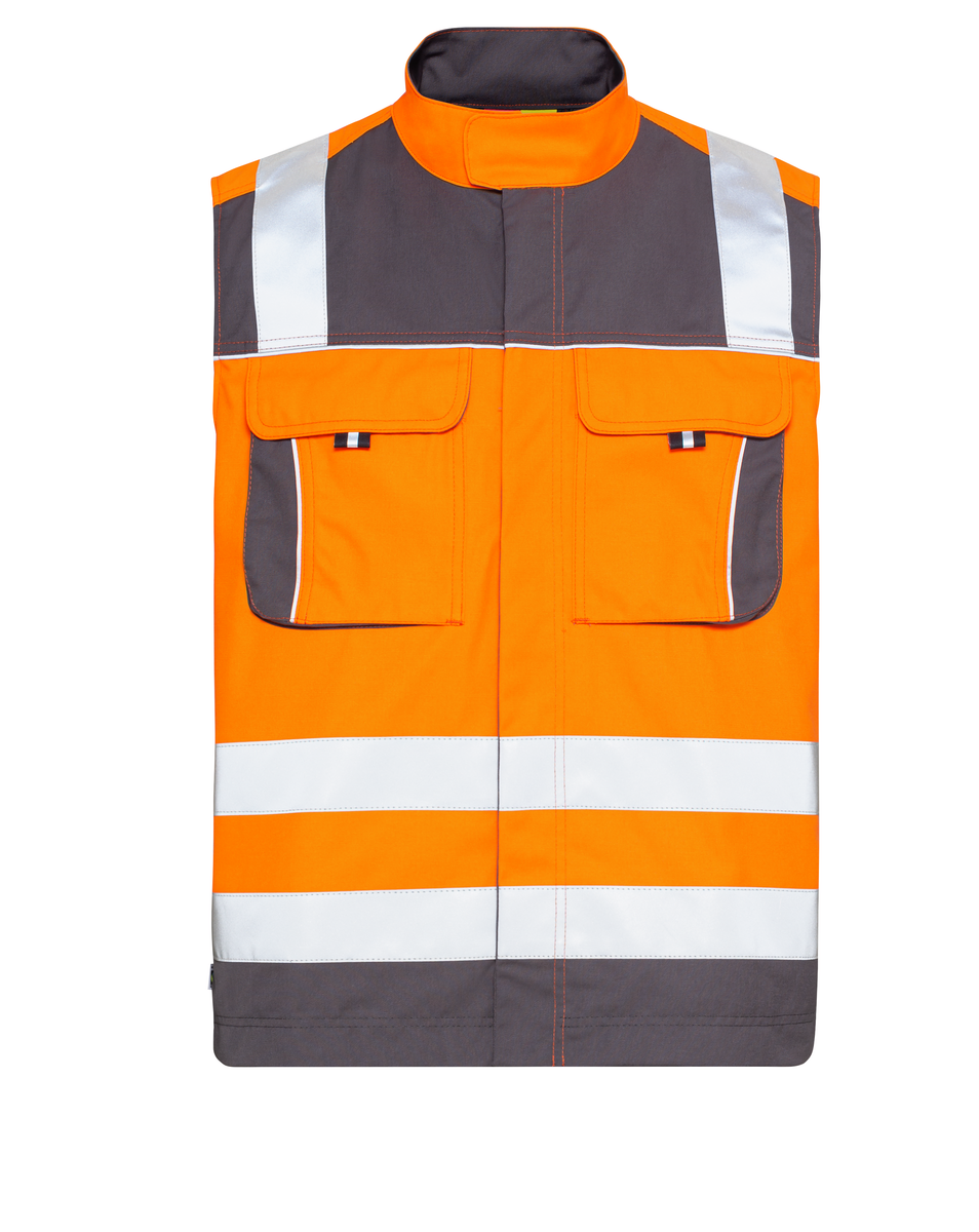 CWS Pro Line HighVis: Delovni telovnik z visoko vidljivostjo, oranžna/temno siva view 2