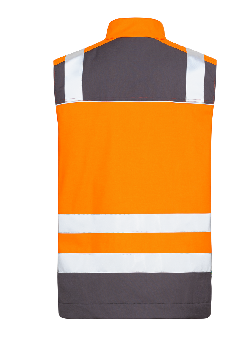 CWS Pro Line HighVis: Delovni telovnik z visoko vidljivostjo, oranžna/temno siva view 4