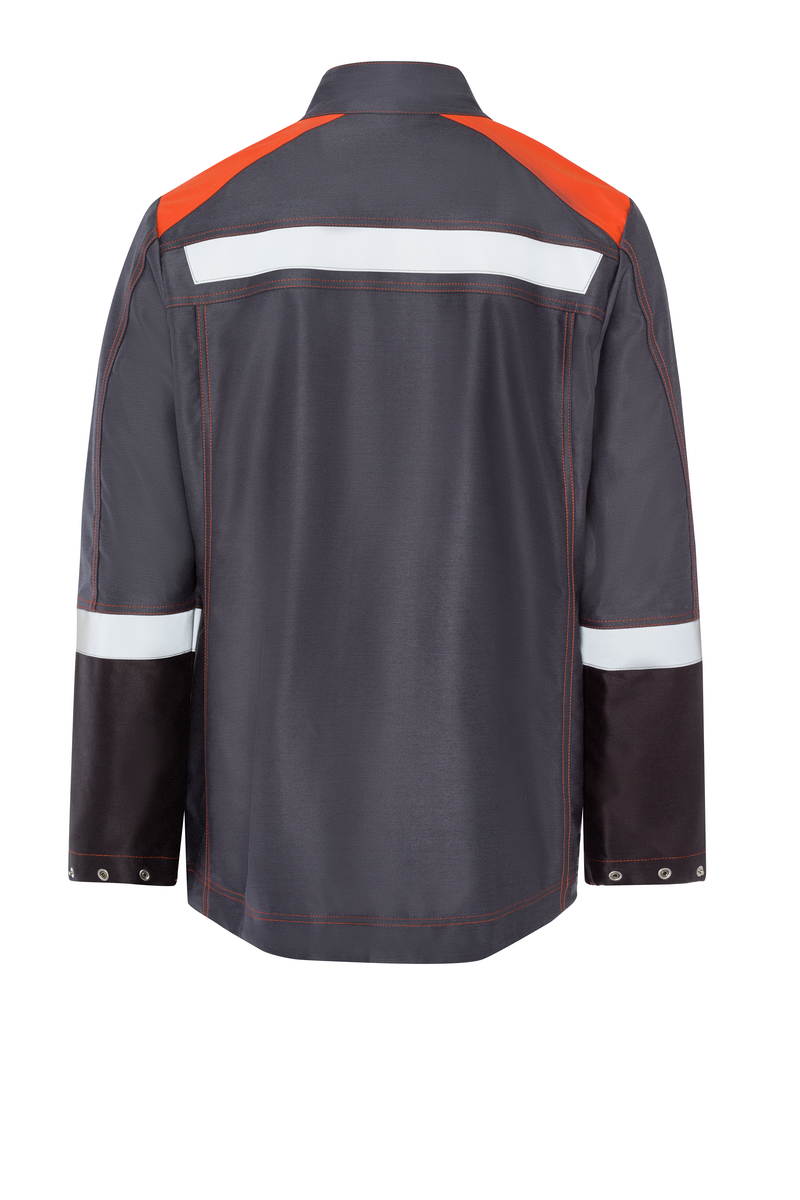 CWS Xtra Liquid Metal: Work Jacket Darkgrey/Orange w. Reflective Stripes view 4