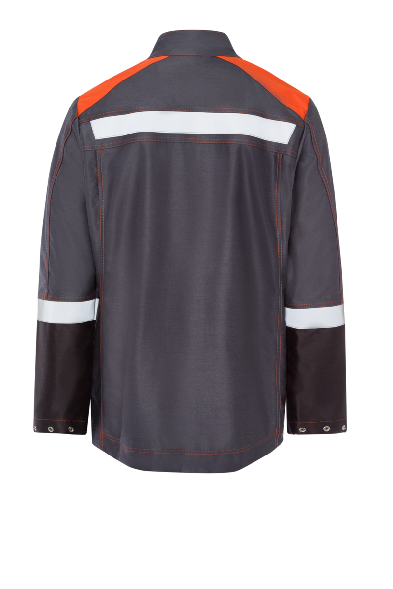 CWS Xtra Liquid Metal: Work Jacket Darkgrey/Orange w. Reflective Stripes view 7