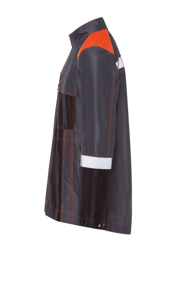 CWS Xtra Liquid Metal: Work Jacket Darkgrey/Orange w. Reflective Stripes view 8