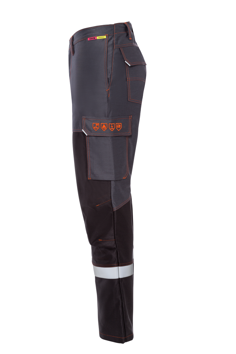 CWS Xtra Liquid Metal: Trousers Darkgrey/Orange w. Reflective Stripes w. Kneepad Pockets view 5