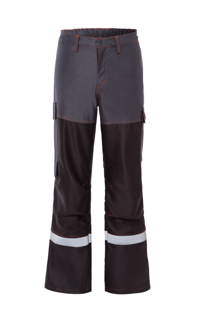 CWS Xtra Liquid Metal: Trousers Darkgrey/Orange w. Reflective Stripes w. Kneepad Pockets view 6