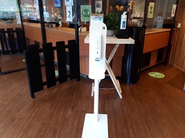 Mobiele desinfectie zuil